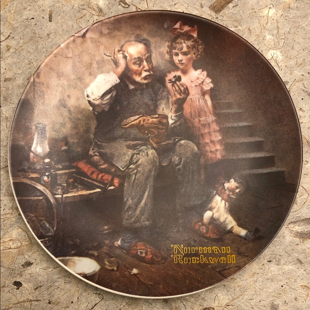 Norman Rockwell The Cobbler Decorative Plate